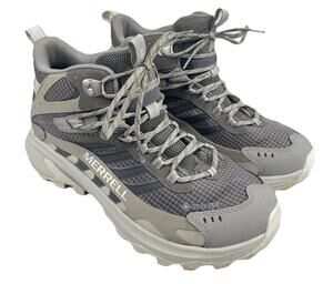 Merrell Moab Speed 2 Mid GTX Womens Gray Hiking Boots GORE-TEX Shoes Size 9.5